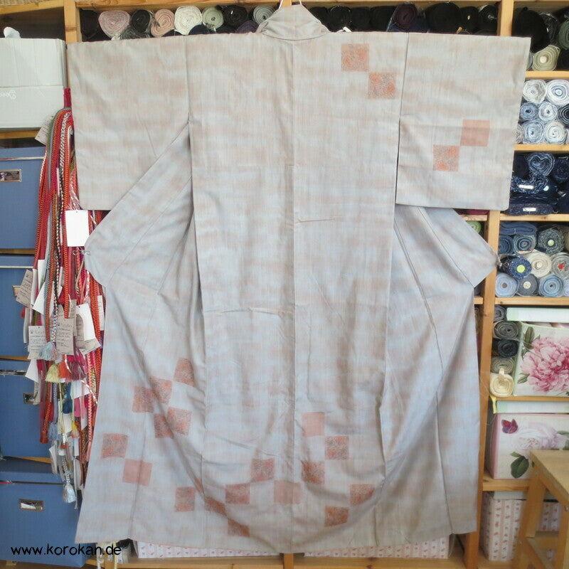 Bokashi und Sashiko Stickerei Tsumugi Tsukesage Kimono