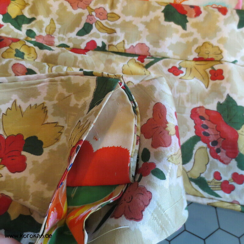 feine leichte 1950'er Haori Kimono Jacke, Kamelien