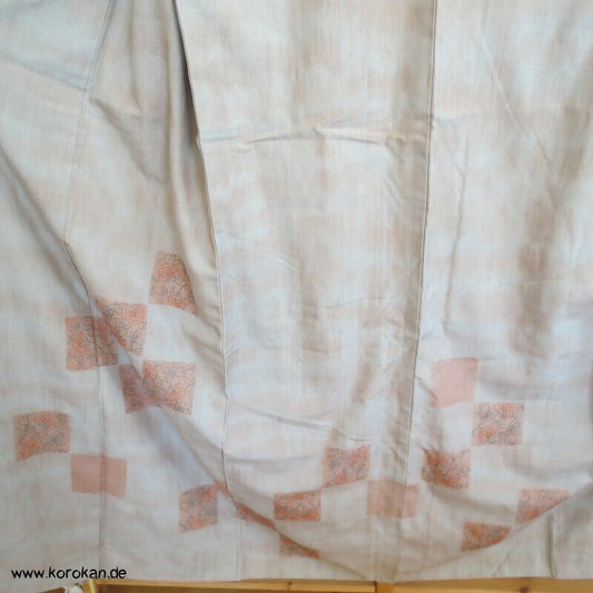 Bokashi und Sashiko Stickerei Tsumugi Tsukesage Kimono