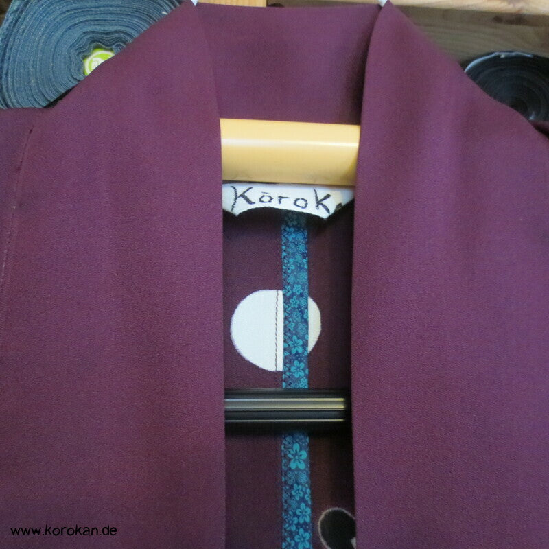 Samurai Junge Abendmantel reine japanische Kimono Seide, Golddruck, One Size Fits All, Unikat