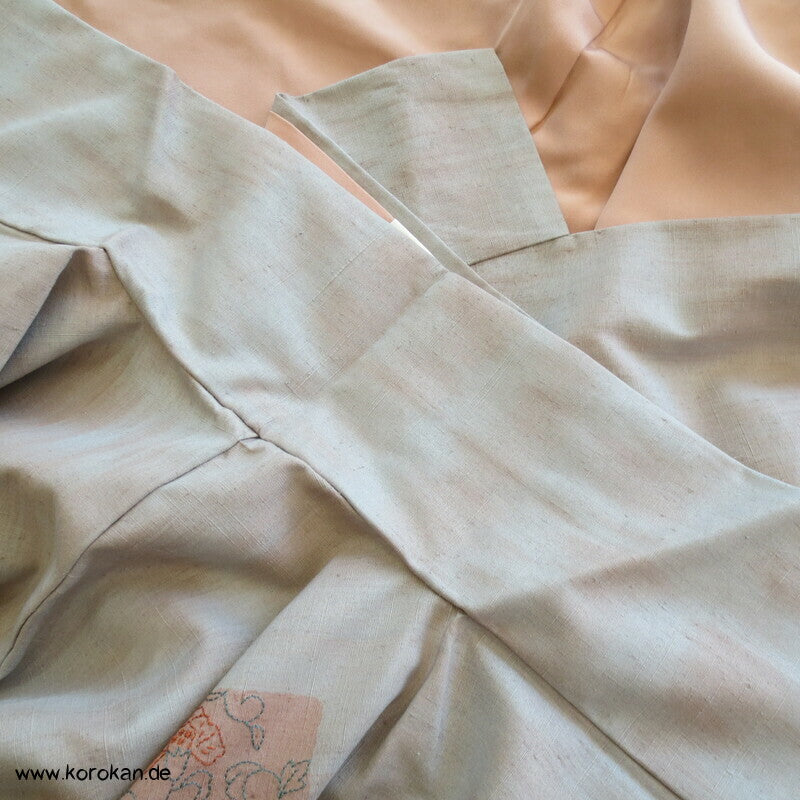 Bokashi und Sashiko Stickerei Tsumugi Tsukesage Kimono