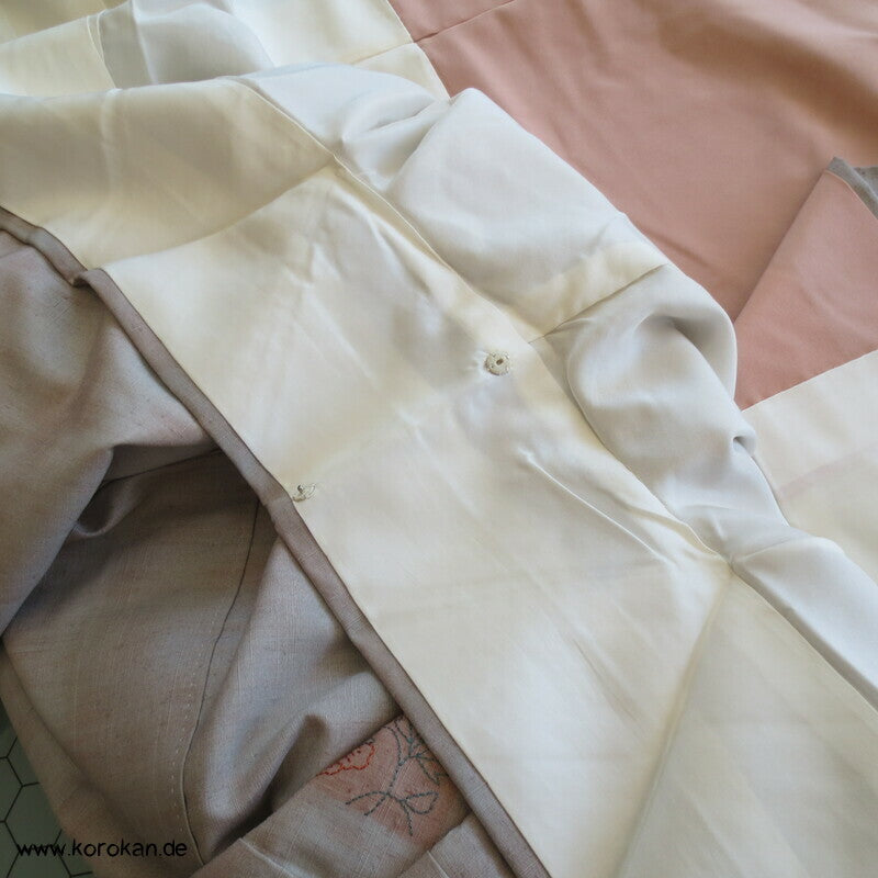 Bokashi und Sashiko Stickerei Tsumugi Tsukesage Kimono