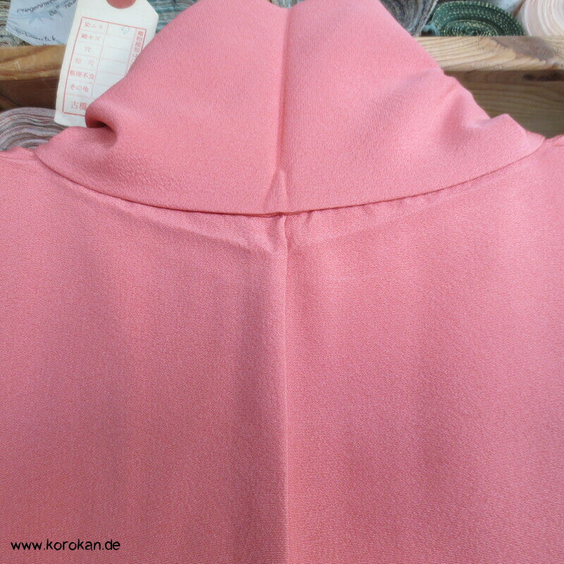 Tsukesage Kimono altrosa Seidencrepe mit Kamelien