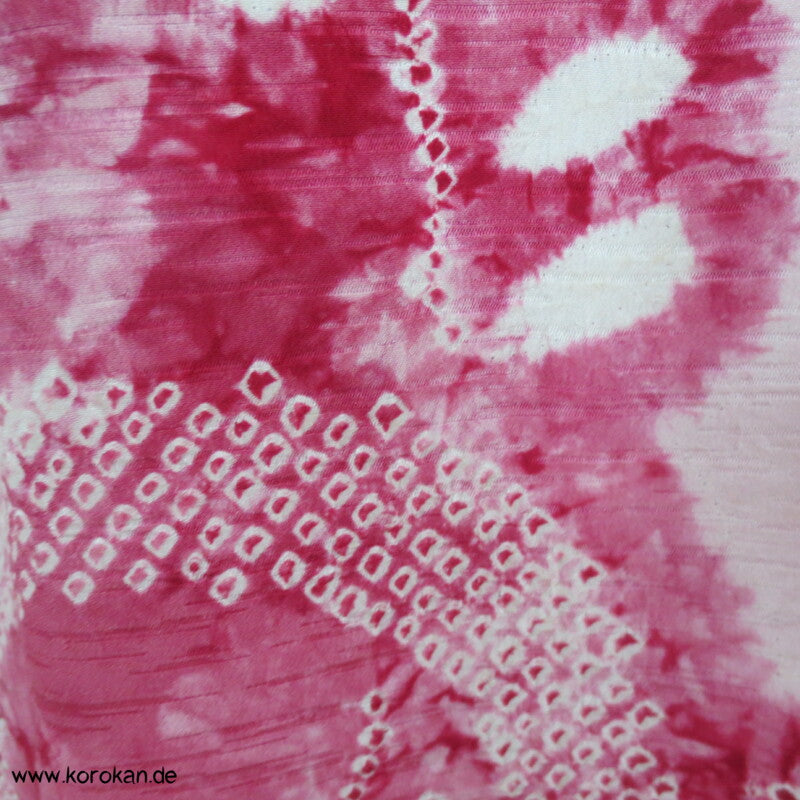 pink auf rosa Blüten Seidendamast Shibori Haori - europäischer Ärmel