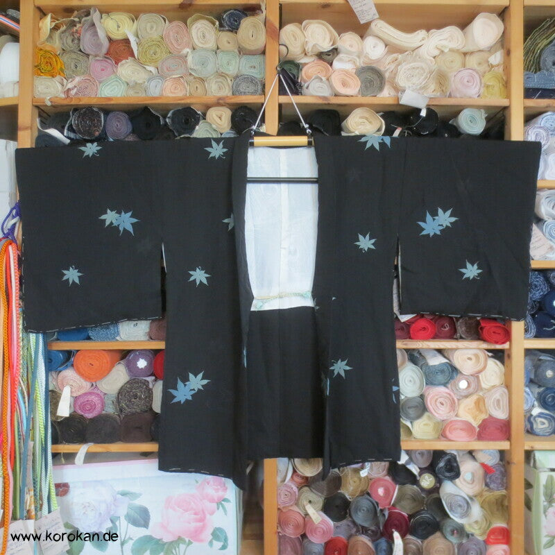 Urushi Ahorn über Wellen Seiden Jacquard japanische Haori Kimonojacke