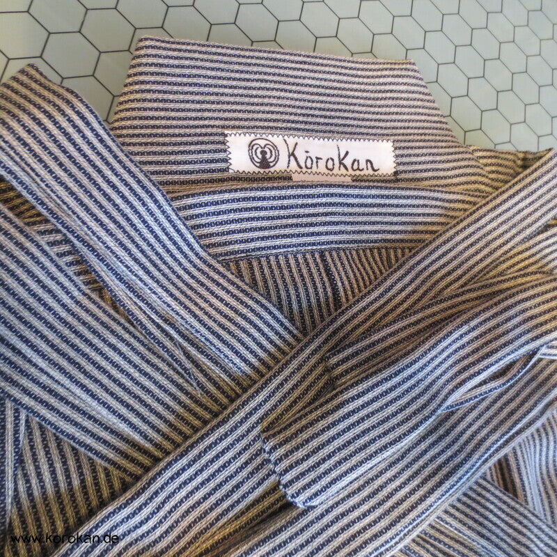 gestreifte Sommer Hakama  - Umanori Hosentyp - neu  - gestreifte Wollmischung