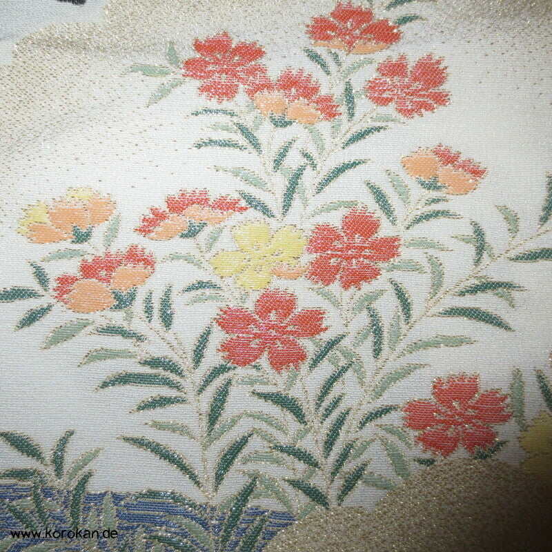 Heian Szenen IroTomesode, gewebt Seidenjacquard Karieba Kimono