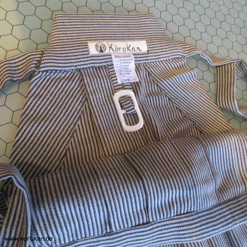 gestreifte Sommer Hakama  - Umanori Hosentyp - neu  - gestreifte Wollmischung