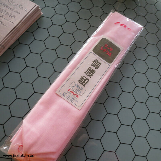 rosa Wollmuslin Himo Kimono Bindeband