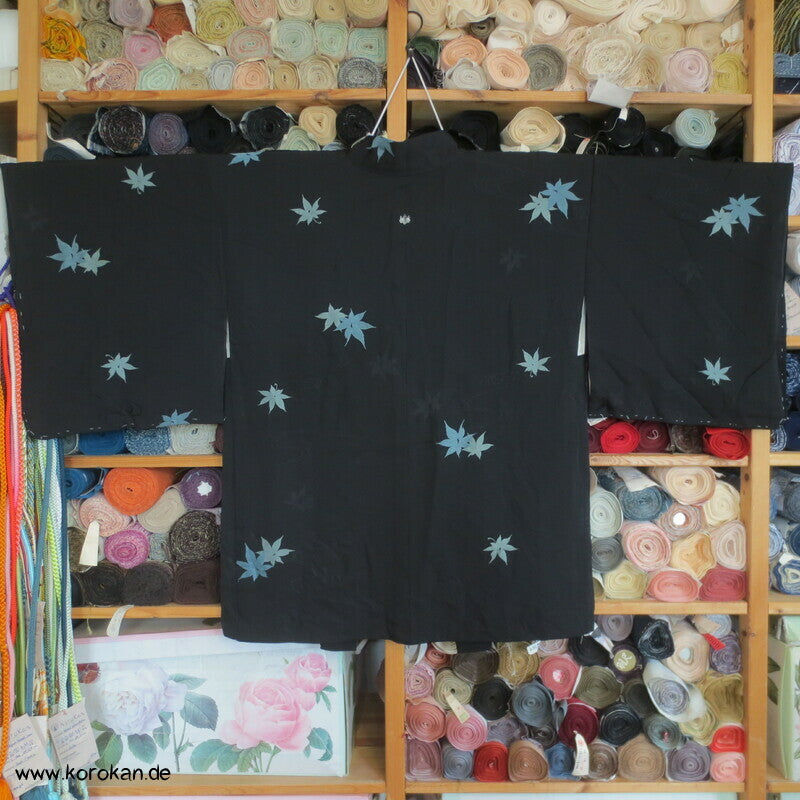 Urushi Ahorn über Wellen Seiden Jacquard japanische Haori Kimonojacke