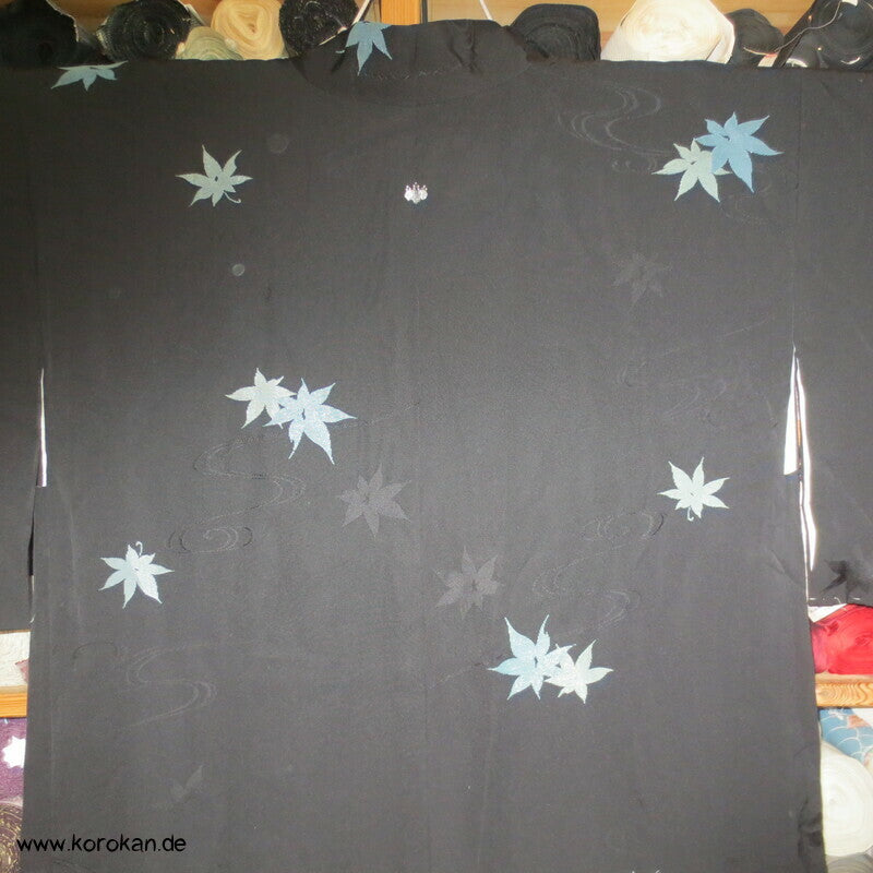 Urushi Ahorn über Wellen Seiden Jacquard japanische Haori Kimonojacke
