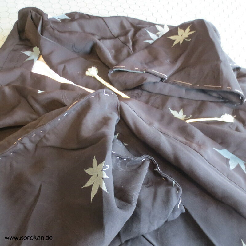 Urushi Ahorn über Wellen Seiden Jacquard japanische Haori Kimonojacke