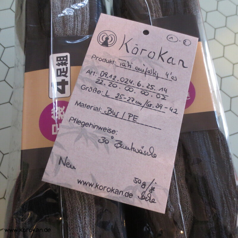 4'er Pack Stretch Tabi Socken  - grau schwarz - neu