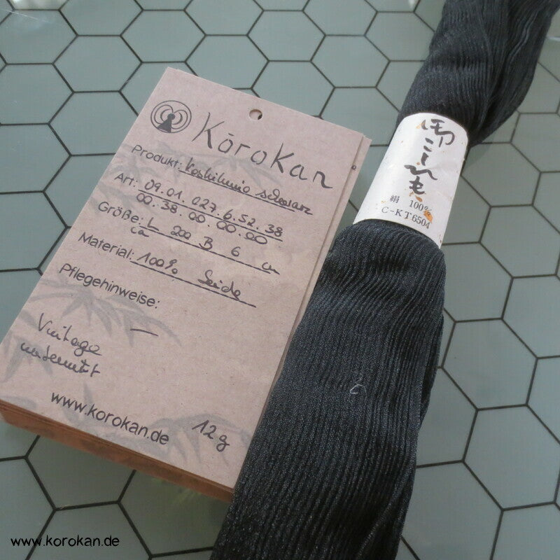 Koshihimo Seiden Crinkle Bindeband schwarz