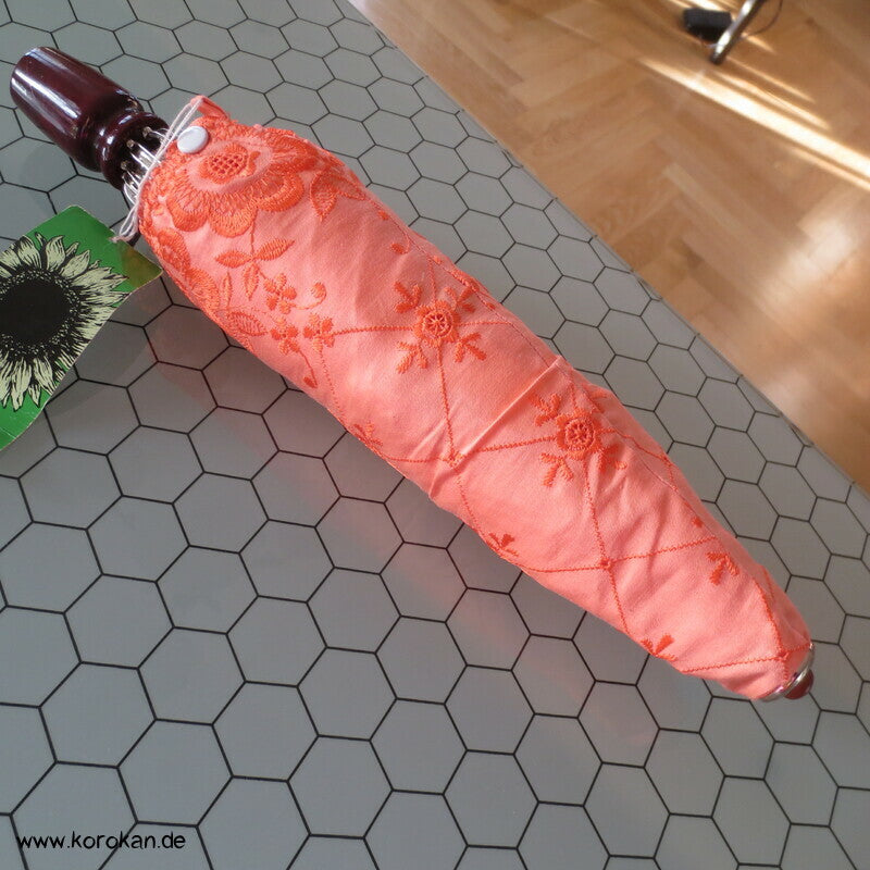 japanischer Kimono Sonnen Klappschirm, Stickereistoff