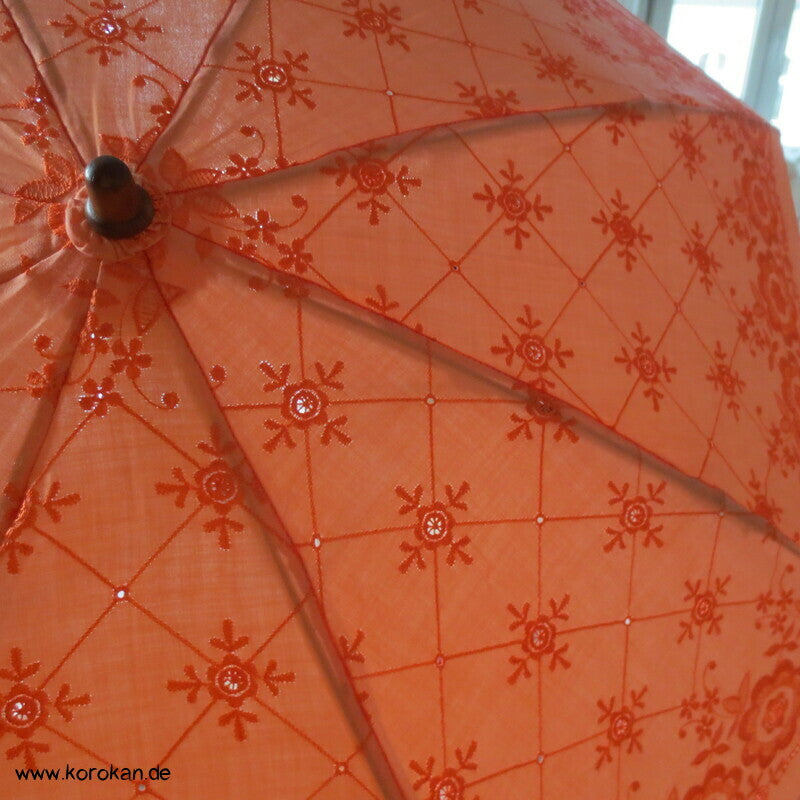japanischer Kimono Sonnen Klappschirm, Stickereistoff