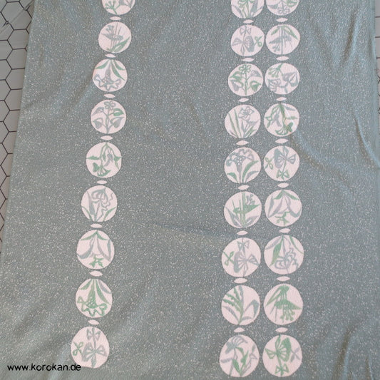 Araihari Kimono Seidencrepe - Mon Streifen - seladon