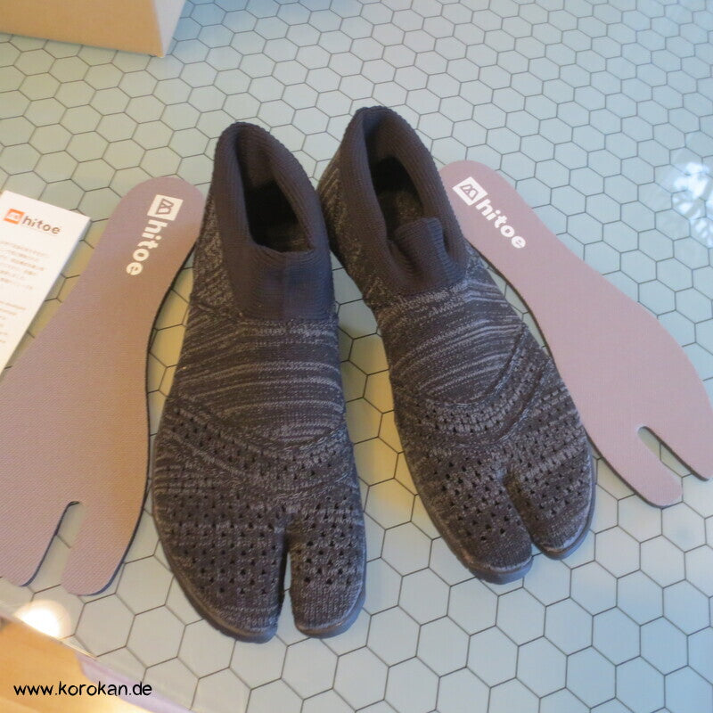 Hitoe Tabisocken Schuhe - Barfussschuhe, graumeliert, gestrickt, Gr. 38