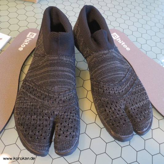 Hitoe Tabisocken Schuhe - Barfussschuhe, graumeliert, gestrickt, Gr. 38