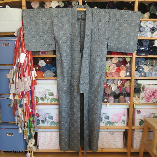 Hitoe geometrisches Muster Tsumugi Kimono