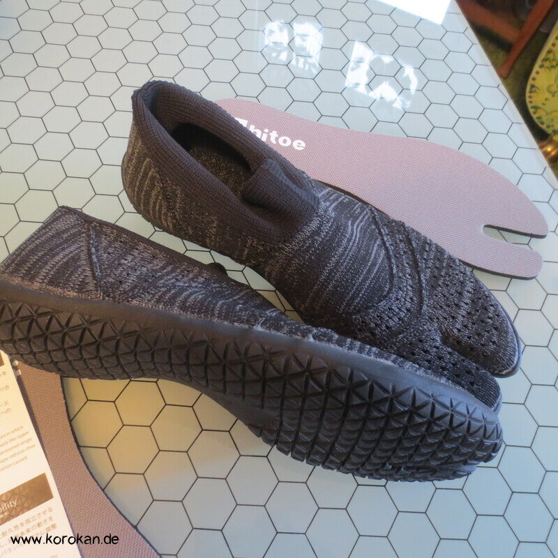 Hitoe Tabisocken Schuhe - Barfussschuhe, graumeliert, gestrickt, Gr. 38