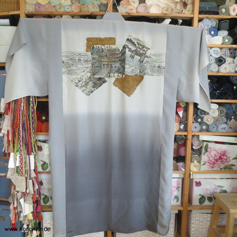 Seiden Juban Unterkimono, Tempel Shikishi, 3XL