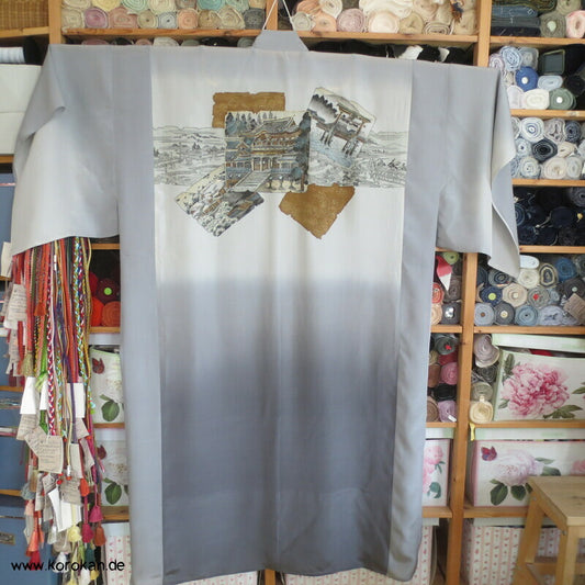 Seiden Juban Unterkimono, Tempel Shikishi, 3XL
