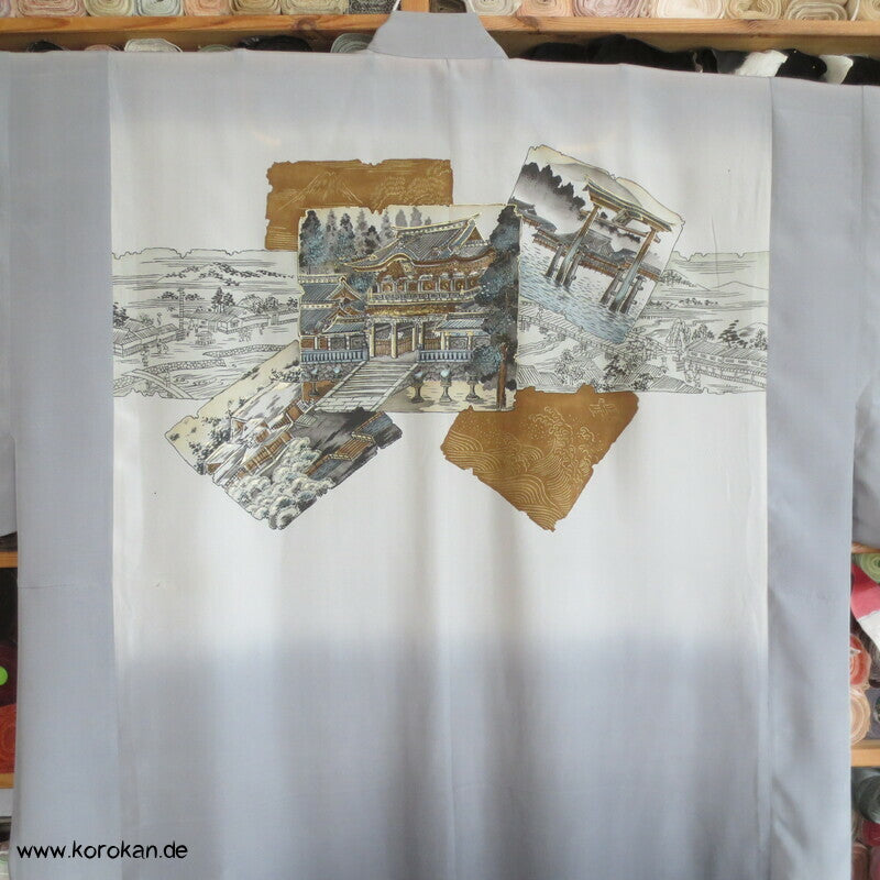 Seiden Juban Unterkimono, Tempel Shikishi, 3XL