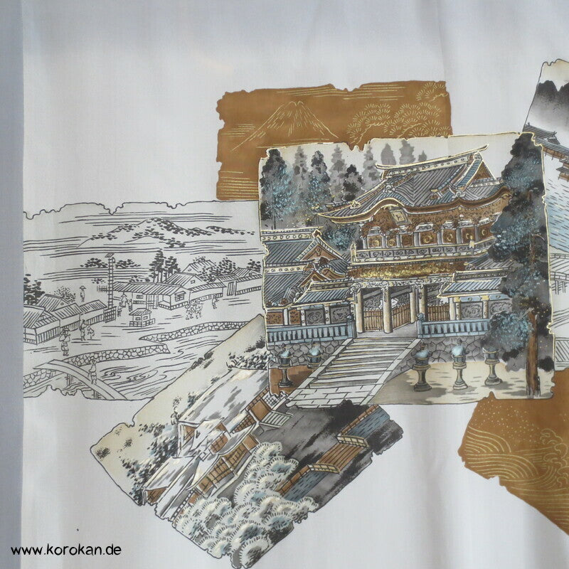 Seiden Juban Unterkimono, Tempel Shikishi, 3XL