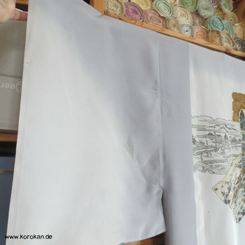Seiden Juban Unterkimono, Tempel Shikishi, 3XL