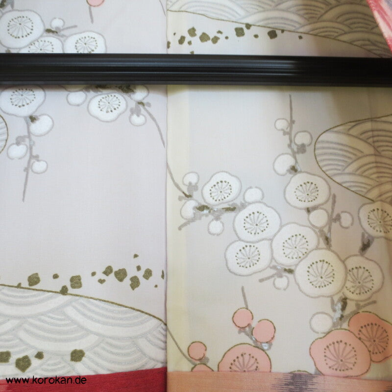 Sakura Gittermuster Meisen Seiden Haori Kimono Jacke
