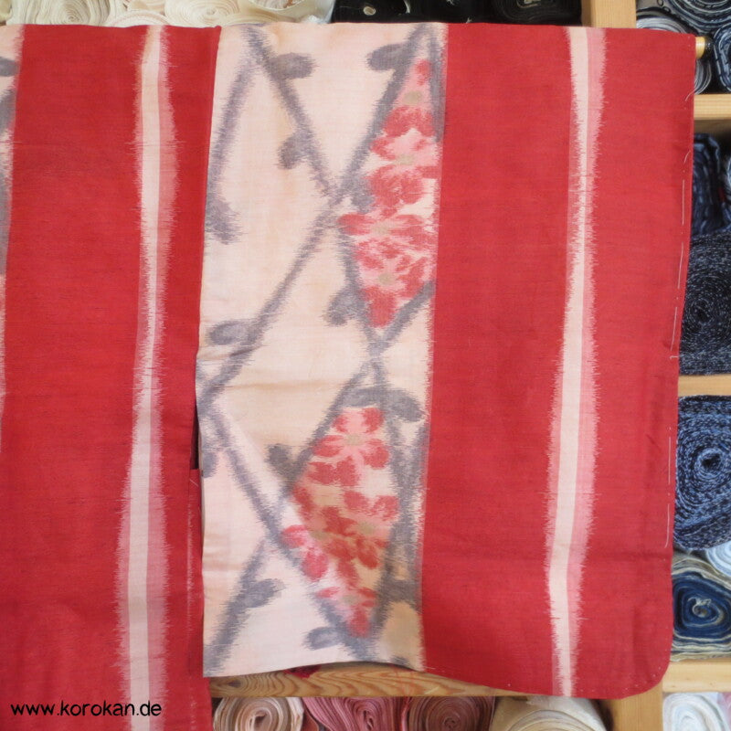 Sakura Gittermuster Meisen Seiden Haori Kimono Jacke