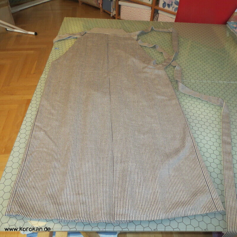 gestreifte Sommer Hakama  - Umanori Hosentyp - neu  - gestreifte Wollmischung, sehr lang