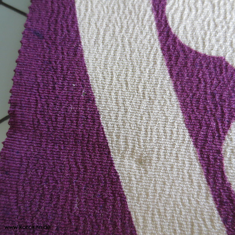 Kraniche auf pflaume Panel Kimono Chirimen Crepe