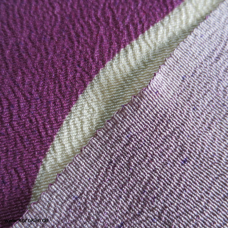 Kraniche auf pflaume Panel Kimono Chirimen Crepe