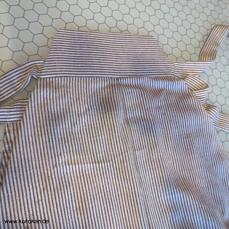 gestreifte Sommer Hakama  - Umanori Hosentyp - neu  - gestreifte Wollmischung, sehr lang
