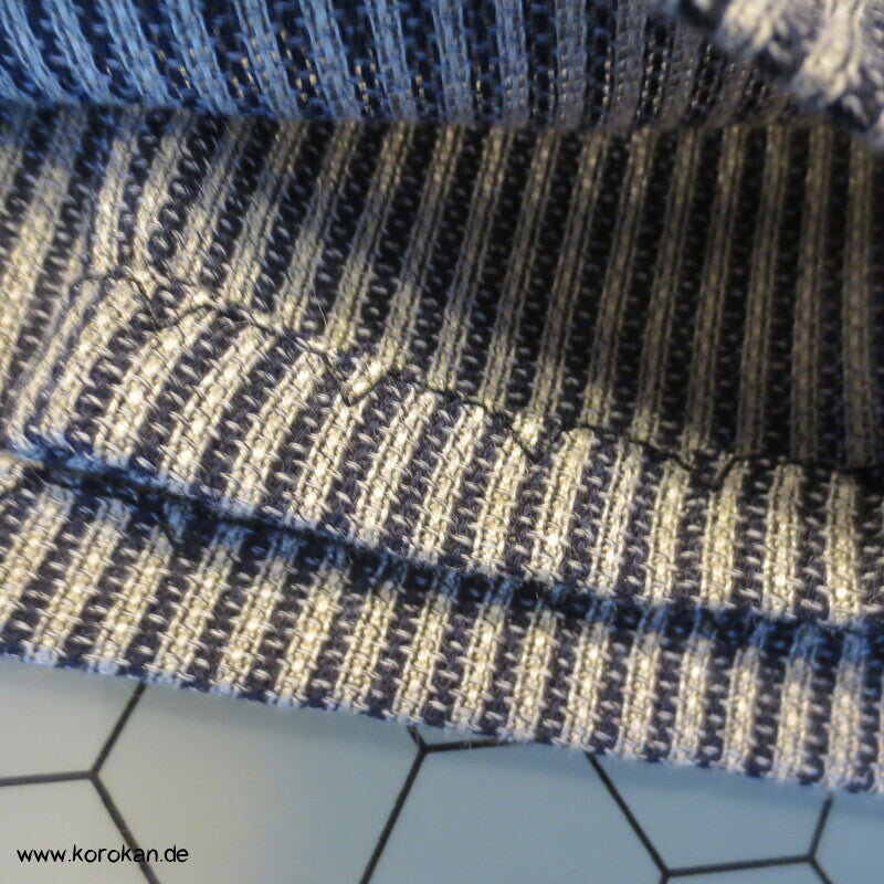 gestreifte Sommer Hakama  - Umanori Hosentyp - neu  - gestreifte Wollmischung, sehr lang