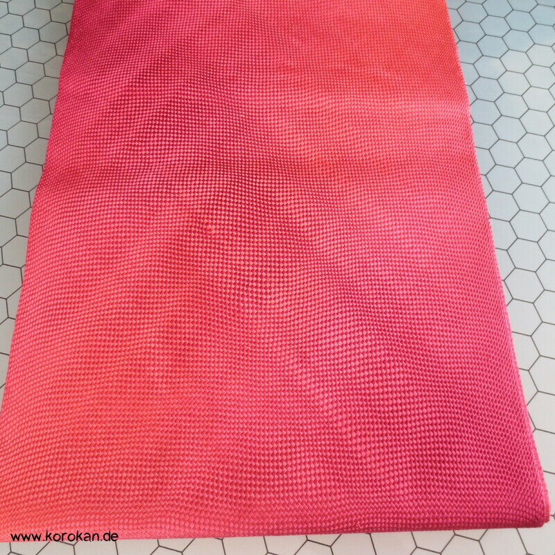 geflochtener Bias Cut Fukuro Obi, rot Bokashi Kimonogürtel