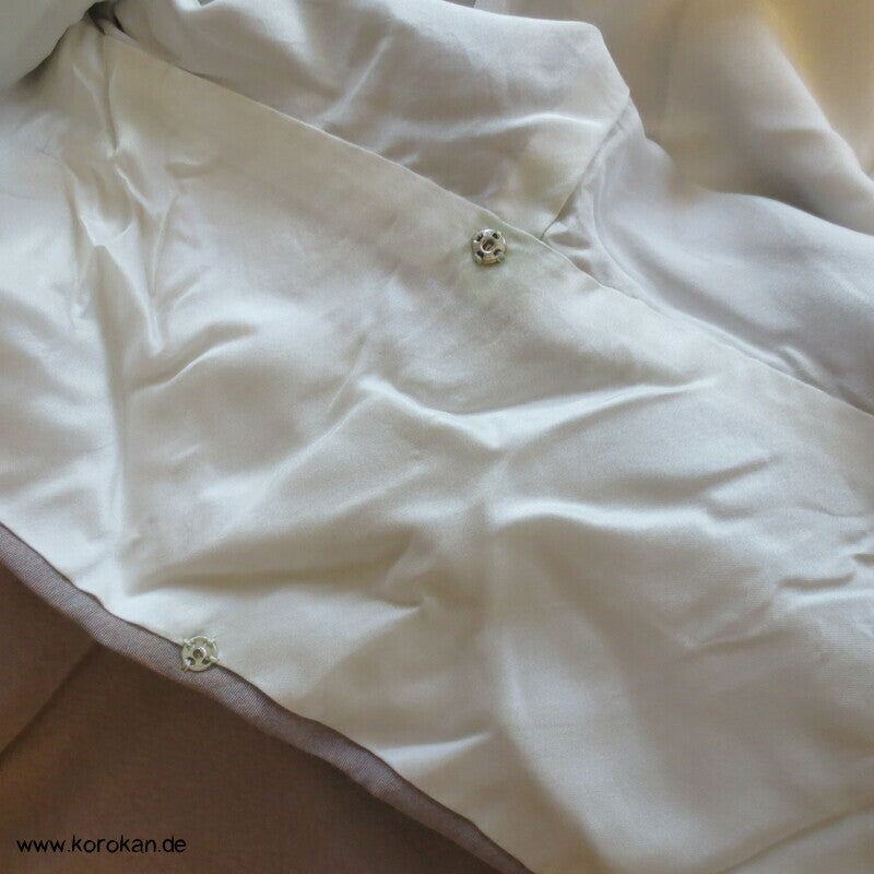 Homongi Seidencrepe Kimono, Farbverlauf, Blumen Stickereien, verfärbt