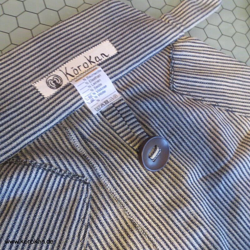 gestreifte Sommer Hakama  - Umanori Hosentyp - neu  - gestreifte Wollmischung, sehr lang