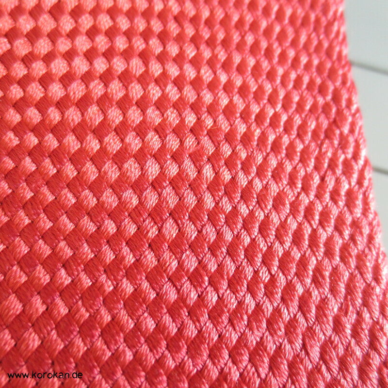 geflochtener Bias Cut Fukuro Obi, rot Bokashi Kimonogürtel