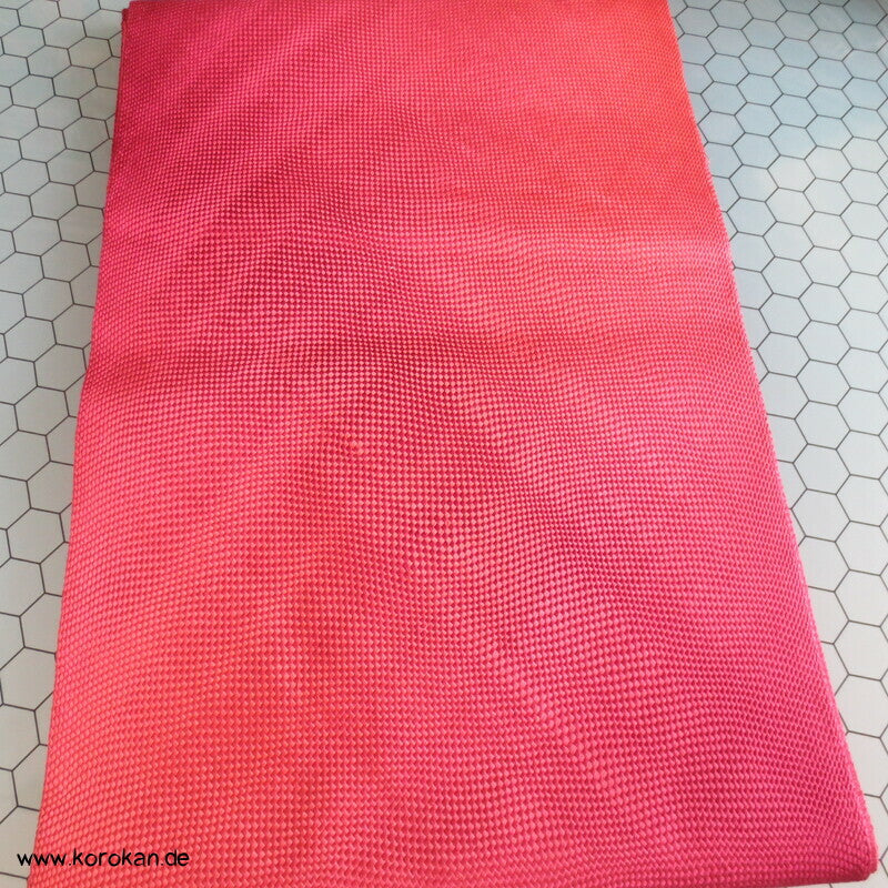 geflochtener Bias Cut Fukuro Obi, rot Bokashi Kimonogürtel