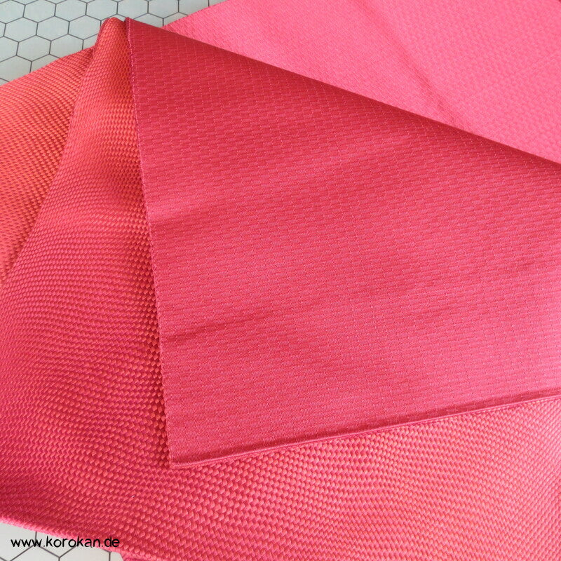 geflochtener Bias Cut Fukuro Obi, rot Bokashi Kimonogürtel
