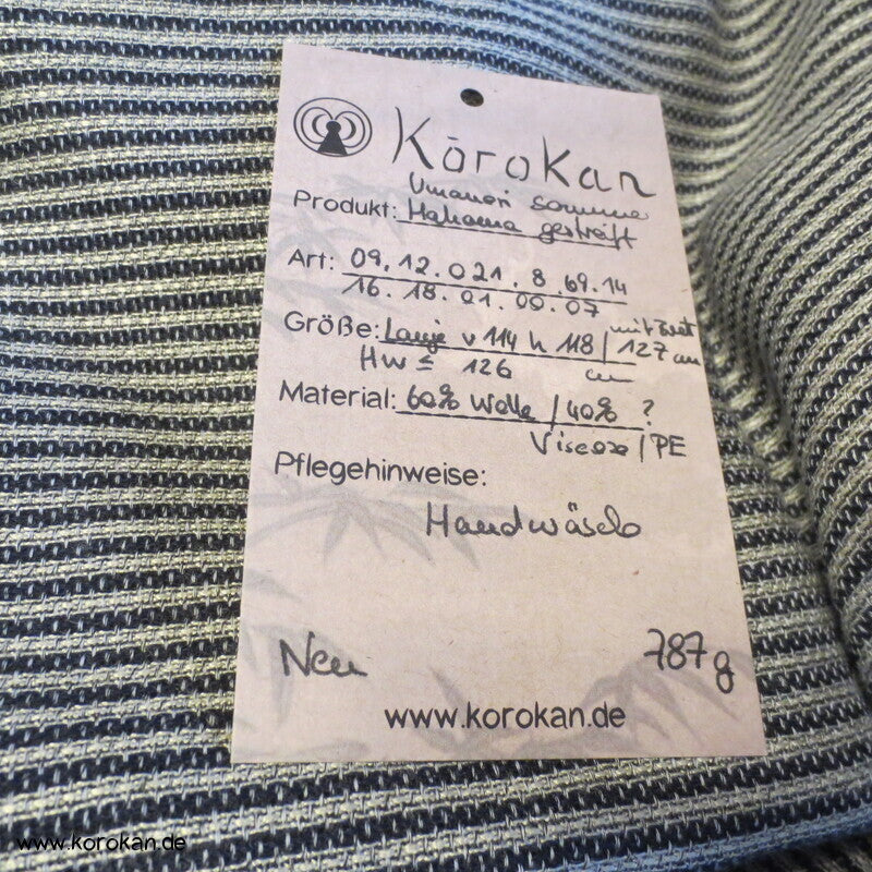 gestreifte Sommer Hakama  - Umanori Hosentyp - neu  - gestreifte Wollmischung, sehr lang