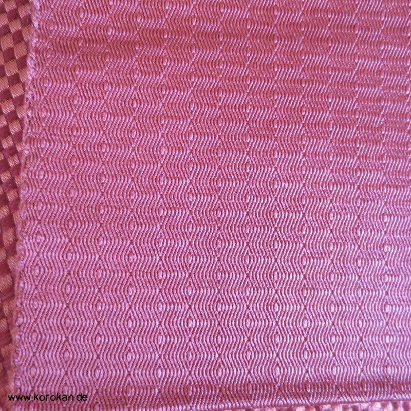 geflochtener Bias Cut Fukuro Obi, rot Bokashi Kimonogürtel