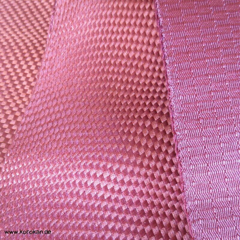 geflochtener Bias Cut Fukuro Obi, rot Bokashi Kimonogürtel