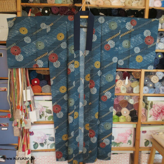 Kikustreifen Wollmuslin Juban Unterkimono