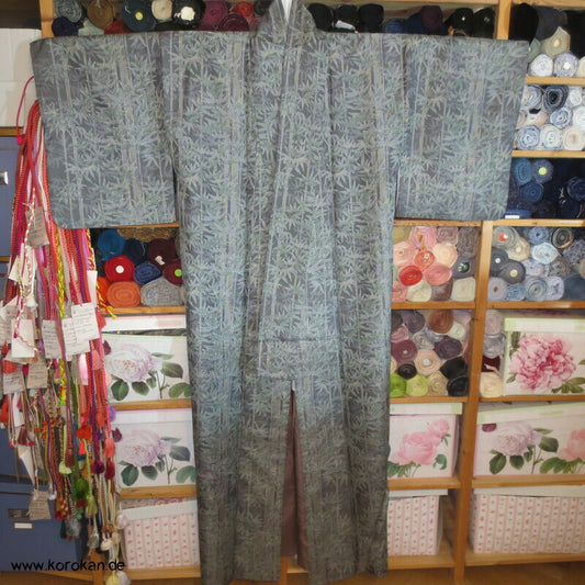 Bambuswald Kasuri Tsumugi Seiden Kimono