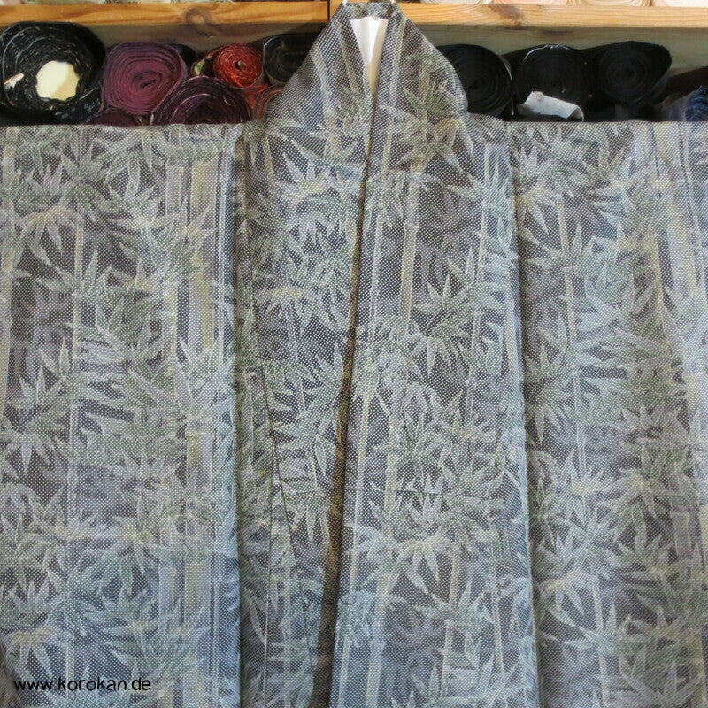 Bambuswald Kasuri Tsumugi Seiden Kimono