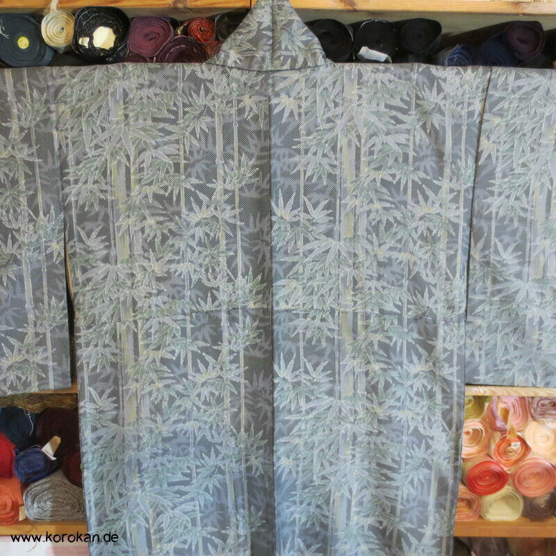 Bambuswald Kasuri Tsumugi Seiden Kimono